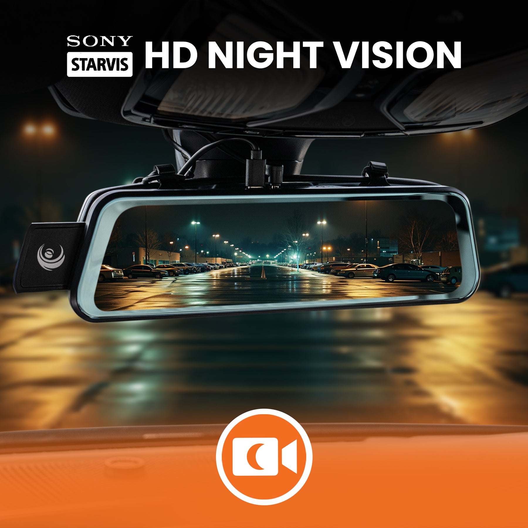 New - Halo Vision 3 4K – 2160p & 1080p Front & Rear Anti-Glare Mirror Dash Cam with integrated 10 inch LCD touchscreen