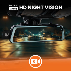 New - Halo Vision 3 4K – 2160p & 1080p Front & Rear Anti-Glare Mirror Dash Cam with integrated 10 inch LCD touchscreen