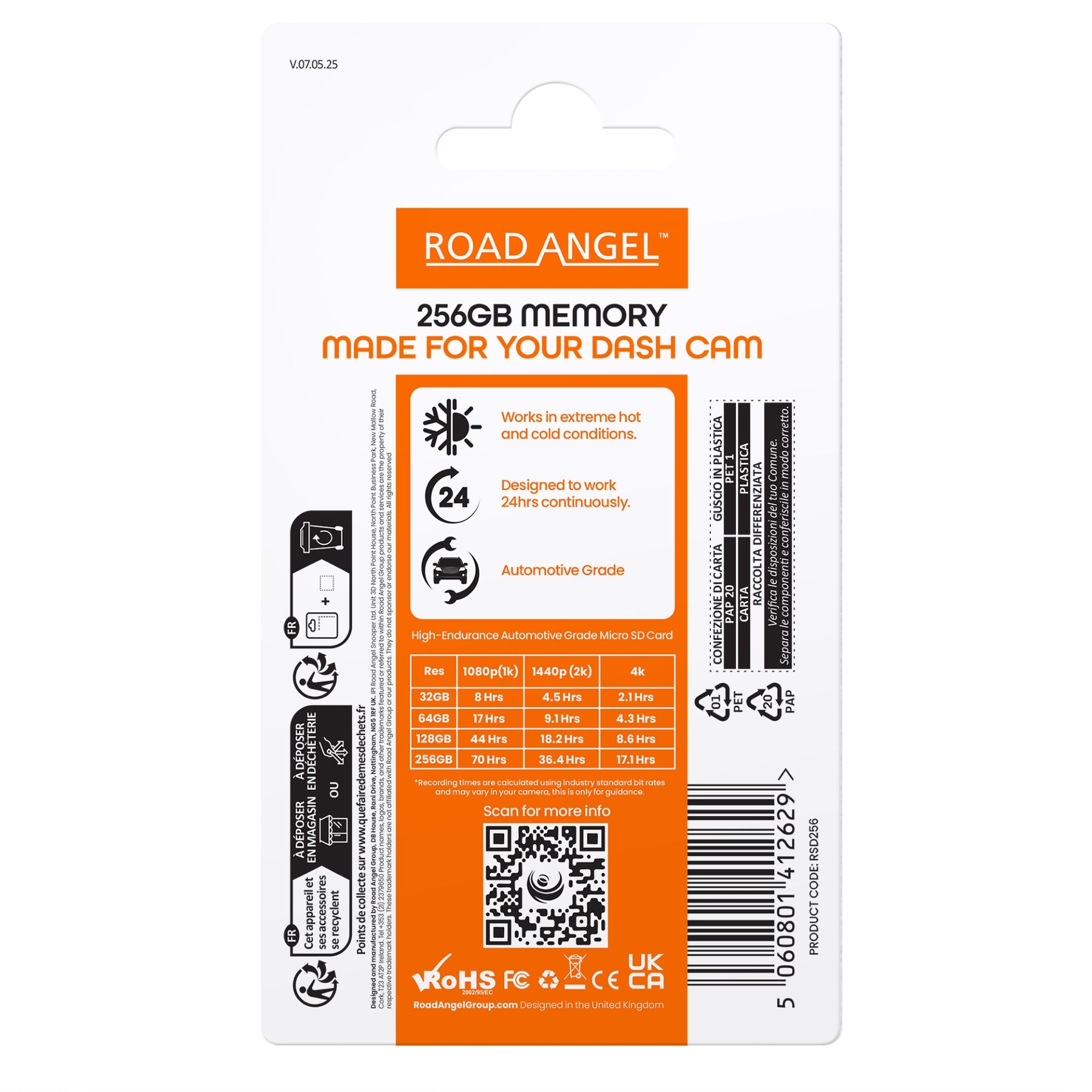 NEW - Road Angel Automotive Grade SDXC MicroSD Card & Adapter – RSD 256GB